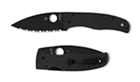 Spyderco Bodacious S30V Black DLC Serrated Blade Black G10 C263GSBK