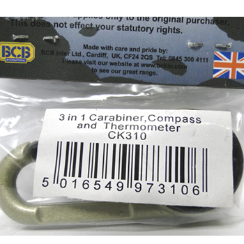 BCB Карабинер с компас и термометър 3
