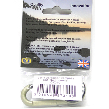 BCB Карабинер с компас и термометър 5