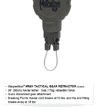 Maxpedition Tactical Gear Retractor RM1 5